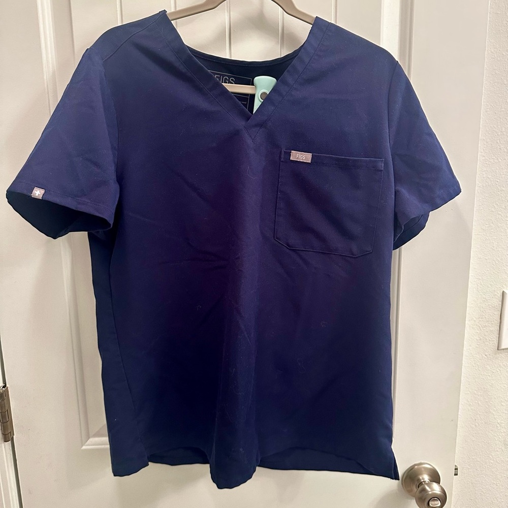 Figs Navy Scrub Top